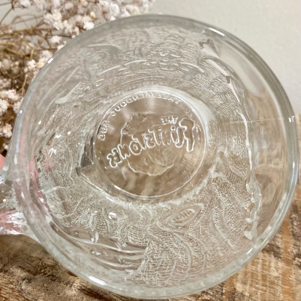 1993 The Flintstones McDonald's Glass Mug RocDonalds Treemendous Clear Embossed - Picture 4 of 8